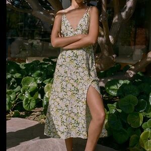 URBAN OUTFITTERS First Sight Plunging Midi Dress.